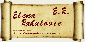 Elena Rakulović vizit kartica